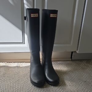 Hunter Tall Black Matte Rain Boots